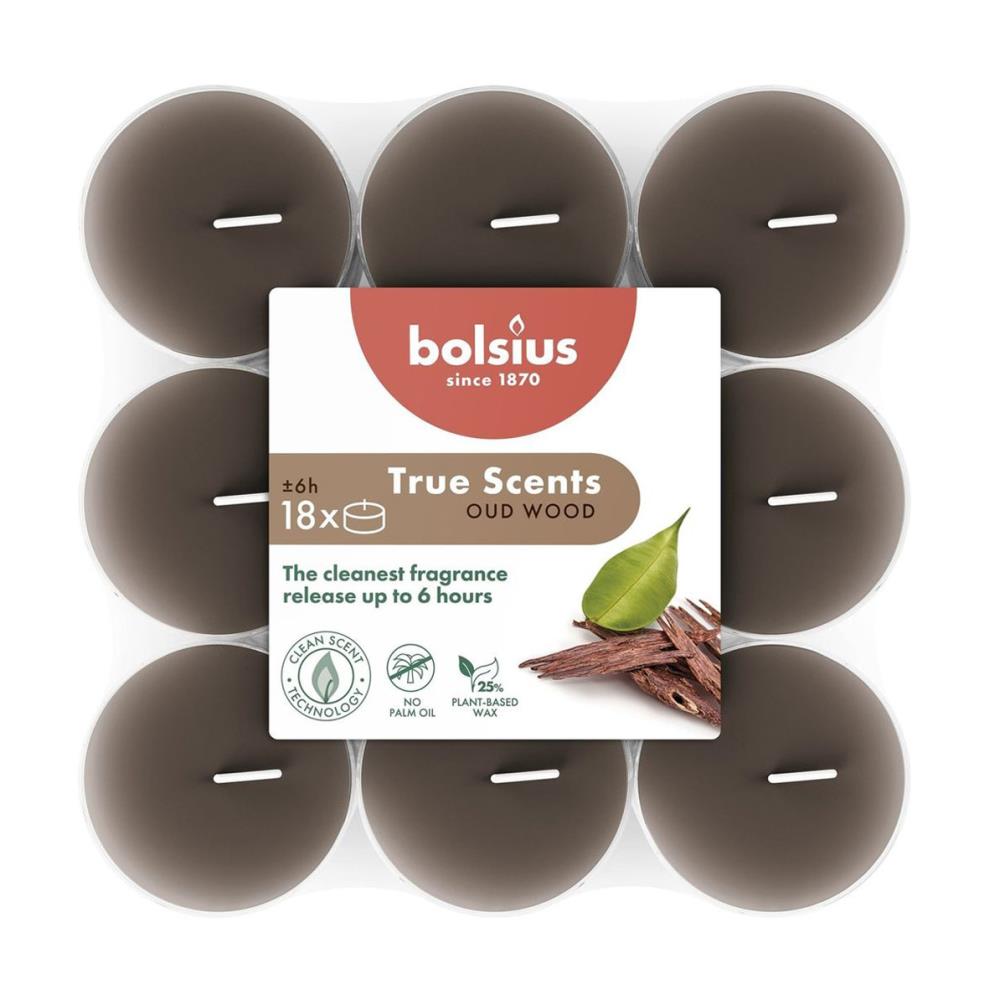 Bolsius Oud Wood 6 Hour Tealights (Pack of 18) £5.84